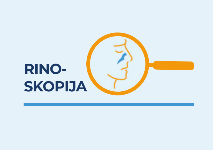 Palielināmā stikla ikona ar sejas profilu un fokusu uz deguna apvidu